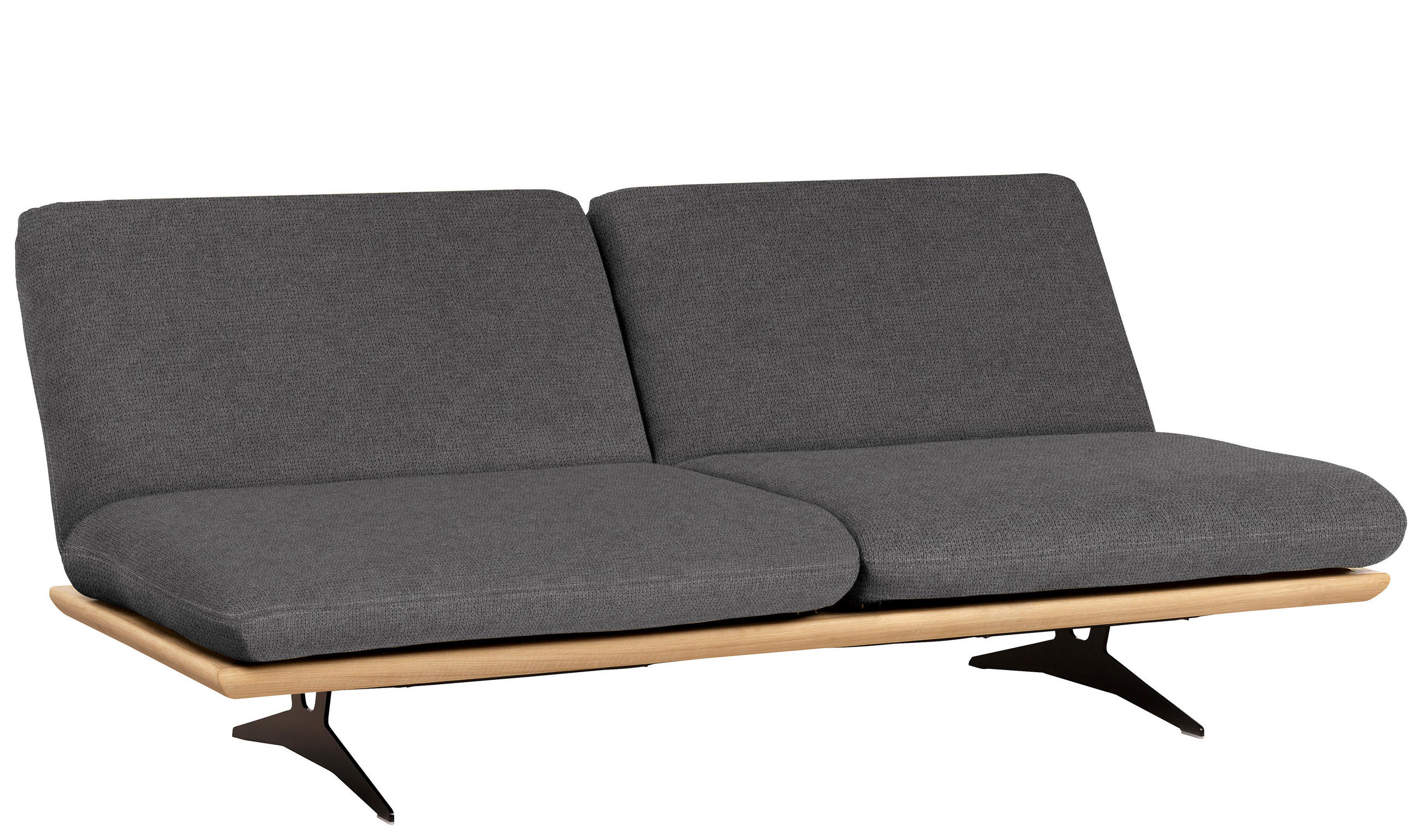 SCHLAFSOFA Webstoff Dunkelgrau  - Dunkelgrau/Beige, Design, Holz/Textil (204/92/90cm) - Dieter Knoll
