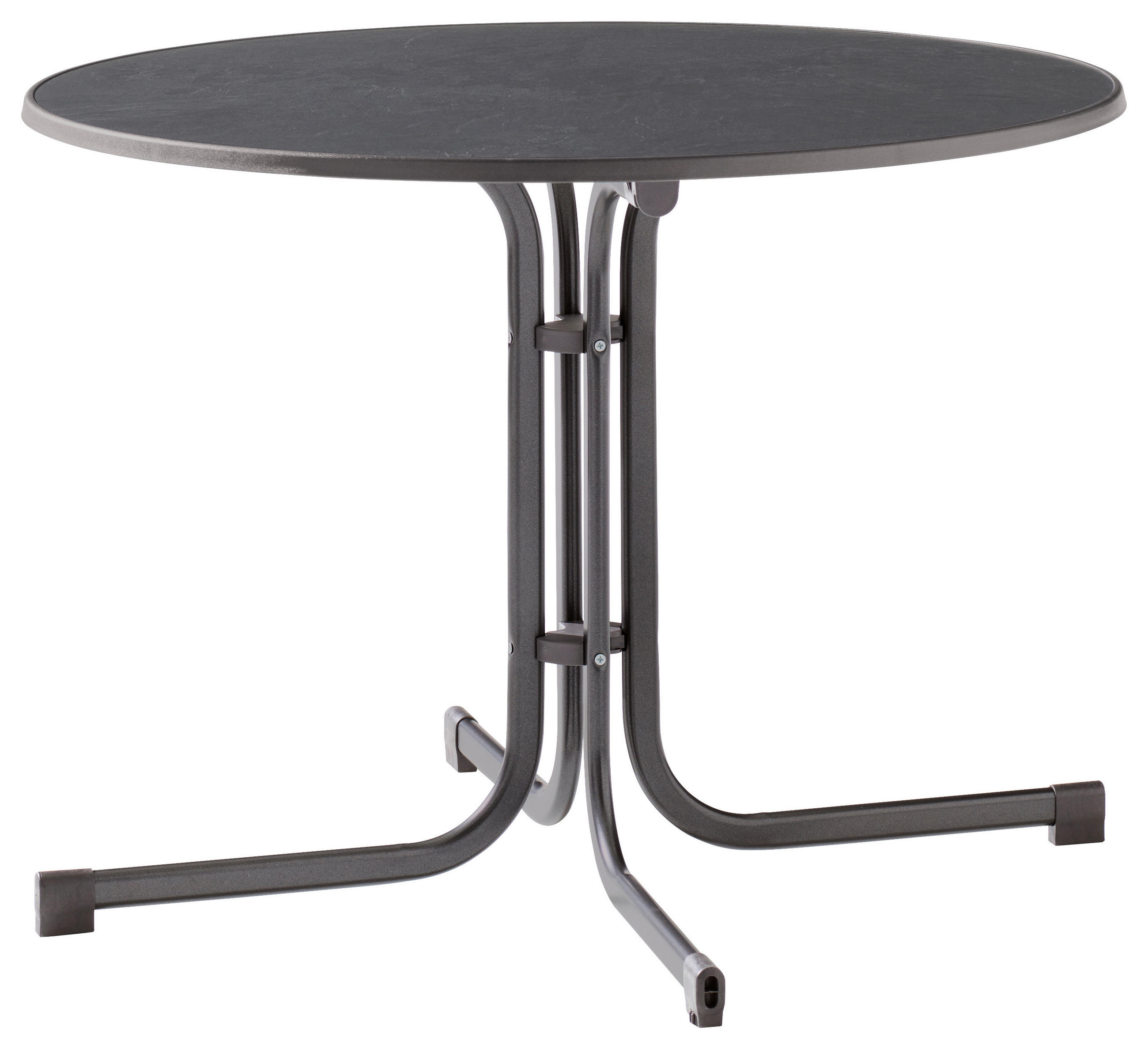 GARTENKLAPPTISCH 100/100/72 cm Metall rund  - Anthrazit/Grau, Basics, Kunststoff/Metall (100/100/72cm) - Sieger