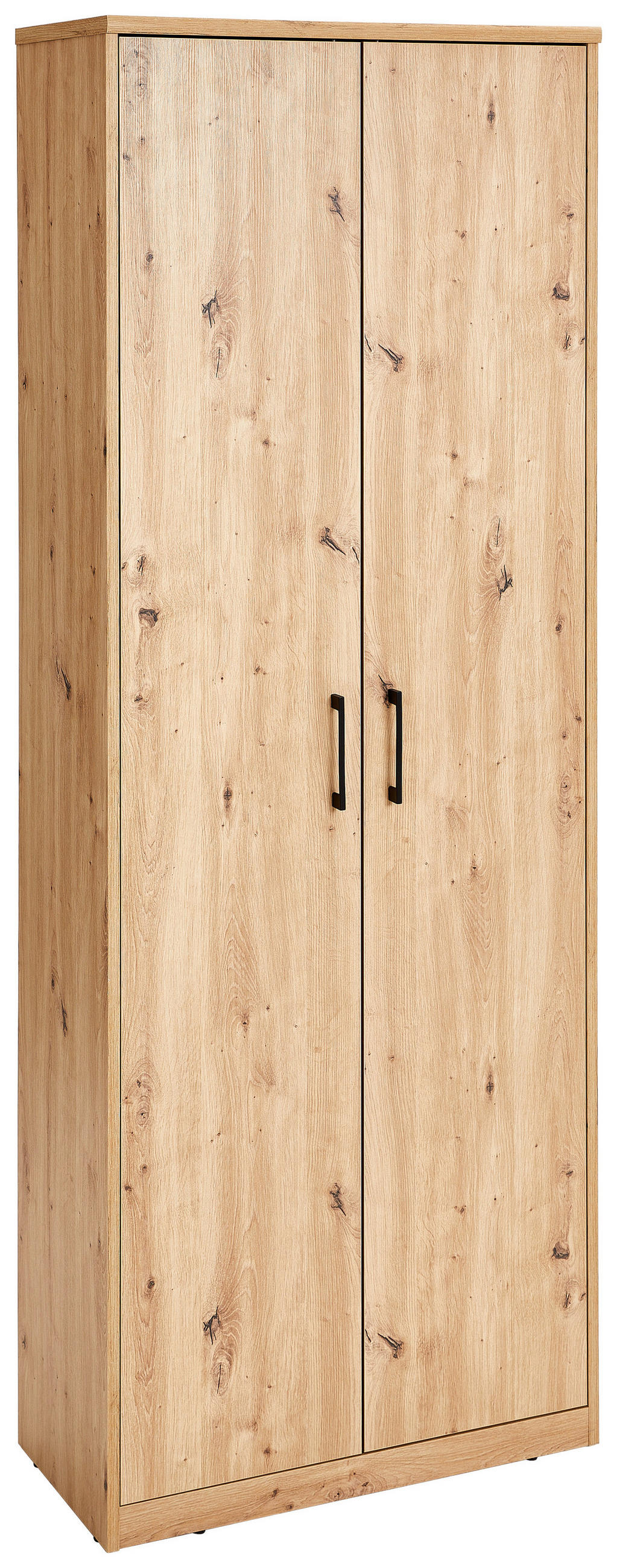 MEHRZWECKSCHRANK 72/194/36 cm  in Eiche Artisan  - Schwarz/Eiche Artisan, Basics, Holzwerkstoff/Metall (72/194/36cm) - Xora