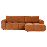 ECKSOFA in Flachgewebe Rostfarben  - Rostfarben/Schwarz, Konventionell, Kunststoff/Textil (274/174cm) - Carryhome