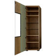 VITRINE  in furniert Wildeiche Eiche Bianco, Schilfgrün - Schilfgrün/Eiche Bianco, Design, Glas/Holz (60/200/45cm) - Moderano