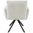 ARMLEHNSTUHL  Sitzfläche 360° drehbar, inklusive Armlehnen Webstoff  - Beige/Schwarz, Design, Textil/Metall (68/88/66cm) - Hom`in