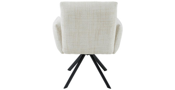 ARMLEHNSTUHL  Sitzfläche 360° drehbar, inklusive Armlehnen Webstoff  - Beige/Schwarz, Design, Textil/Metall (68/88/66cm) - Hom`in