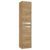 HOCHSCHRANK 35/160/30 cm  - Chromfarben/Eichefarben, MODERN, Holzwerkstoff/Metall (35/160/30cm) - MID.YOU