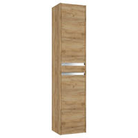 HOCHSCHRANK 35/160/30 cm  - Chromfarben/Eichefarben, MODERN, Holzwerkstoff/Metall (35/160/30cm) - MID.YOU