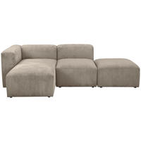 ECKSOFA  in Cord Taupe  160/250 cm  - Taupe/Schwarz, Design, Kunststoff/Textil (160/250cm) - Max Winzer