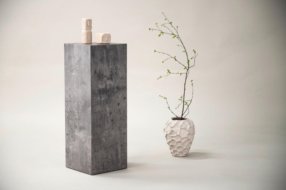 BEISTELLTISCH in Holz 23/23/65 cm  - Grau, Design, Holz (23/23/65cm) - Livetastic