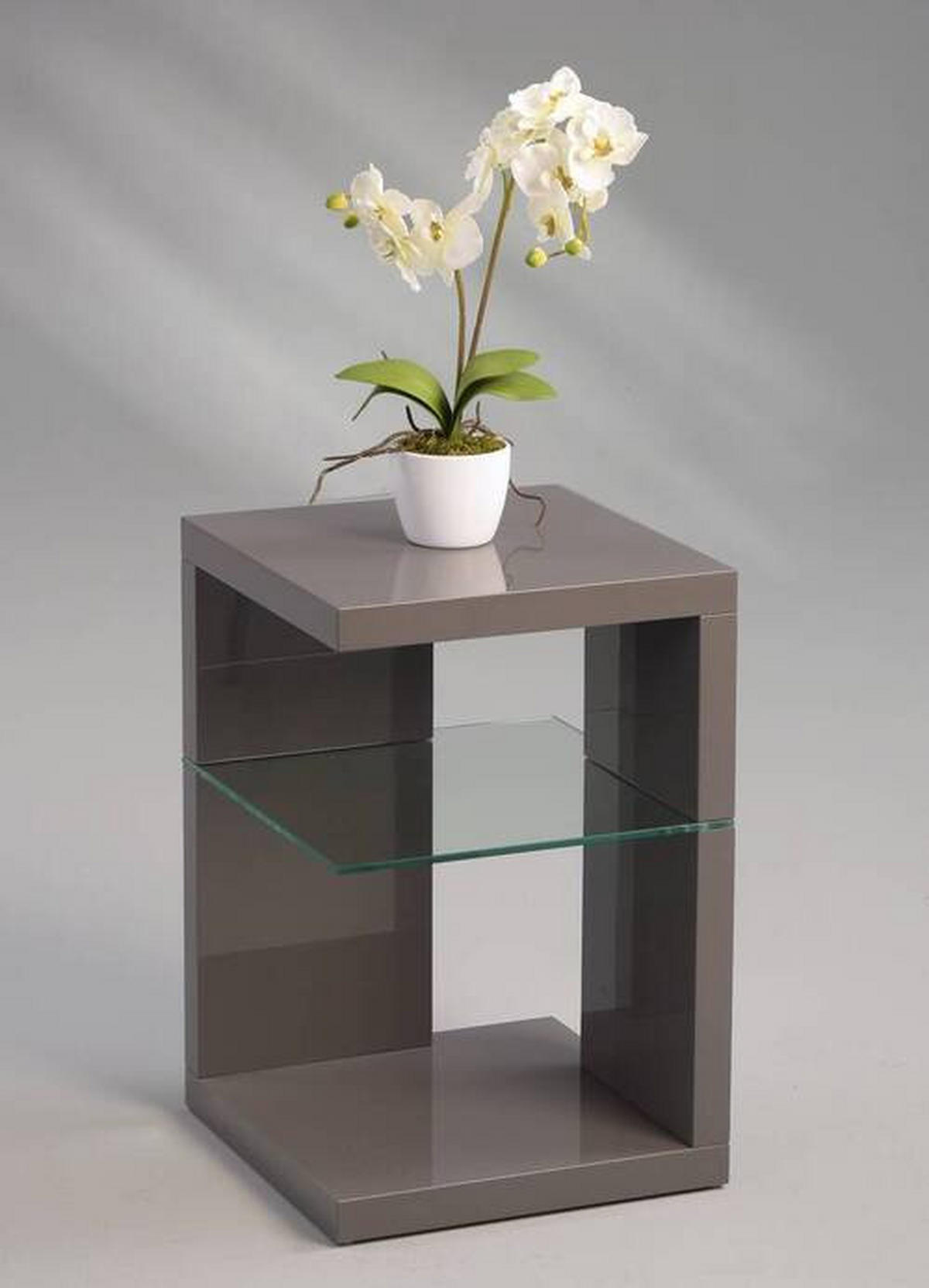 BEISTELLTISCH in Glas, Holzwerkstoff 40/40/60 cm  - Anthrazit, Design, Glas/Holzwerkstoff (40/40/60cm) - Xora