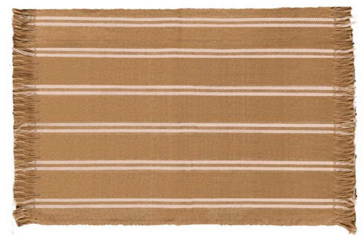PLATZDECKCHEN Textil Ecru, Cognac 35/45 cm  - Ecru/Cognac, Basics, Textil (35/45cm)