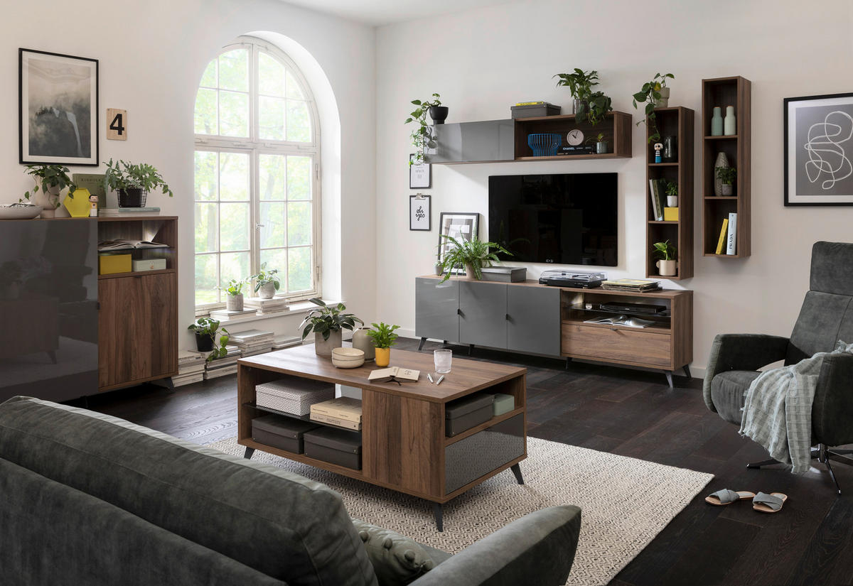 VISEČA VITRINA,  - Design, kovina/leseni material (178/31/33cm) - Carryhome