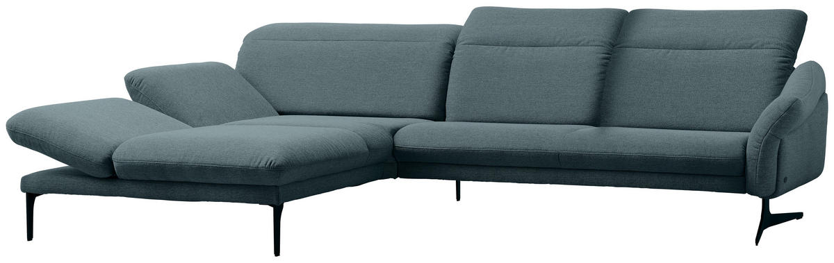 ECKSOFA in Webstoff Hellblau  - Anthrazit/Hellblau, Design, Textil/Metall (203/299cm) - Himolla