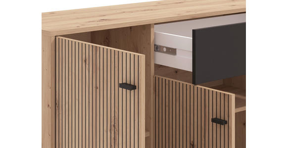 SIDEBOARD in 170/90/40 cm - Schwarz/Eiche Artisan, Basics, Holzwerkstoff/Kunststoff (170/90/40cm) - Carryhome