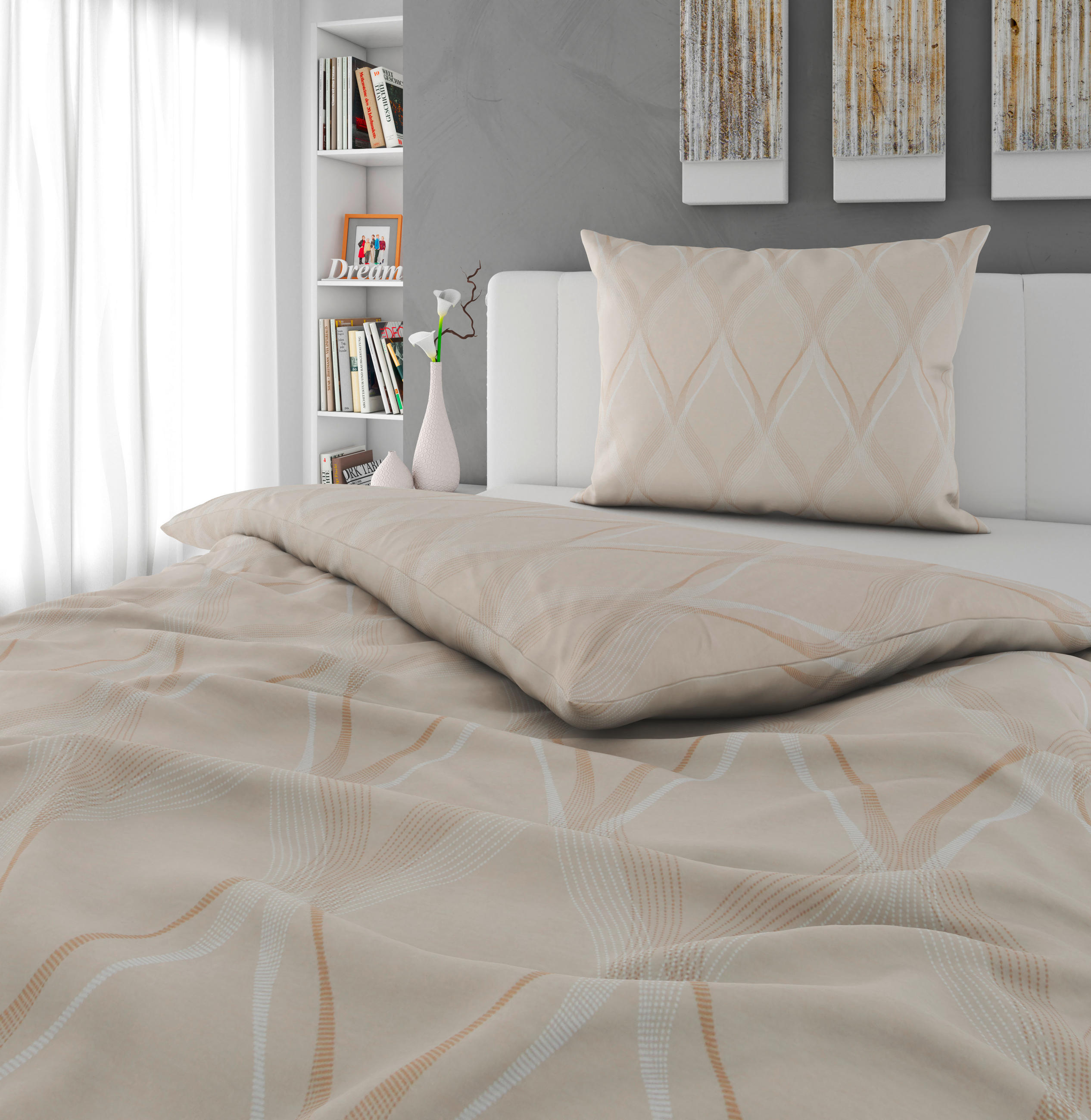 BETTWÄSCHE Atelier Interlock-Jersey 140/200 cm  - Beige, Basics, Textil (140/200cm) - Estella