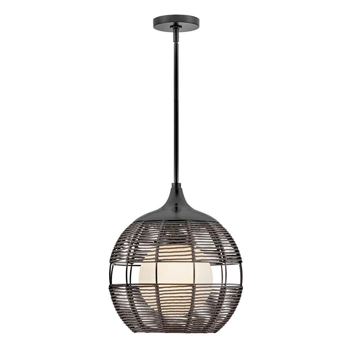 HÄNGELEUCHTE Maddox  46/35,9/35,9 cm  - Schwarz, KONVENTIONELL, Glas/Textil (46/35,9/35,9cm) - Elstead Lighting