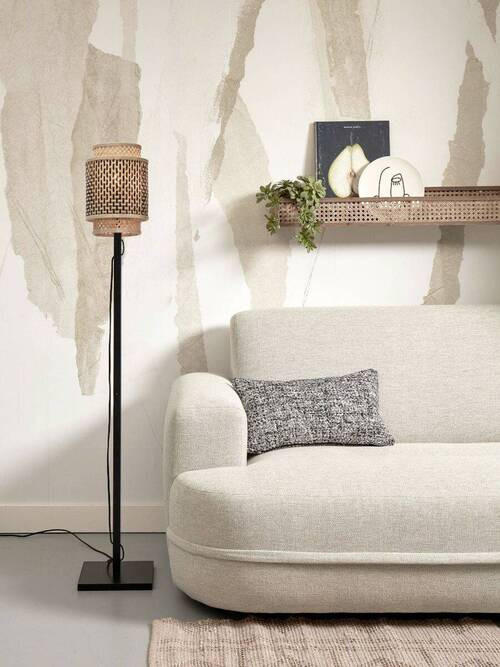 GOLVLAMPA GOOD&MOJO  20/135 cm    - svart/naturfärgad, Trend, trä (20/135cm) - Good & Mojo