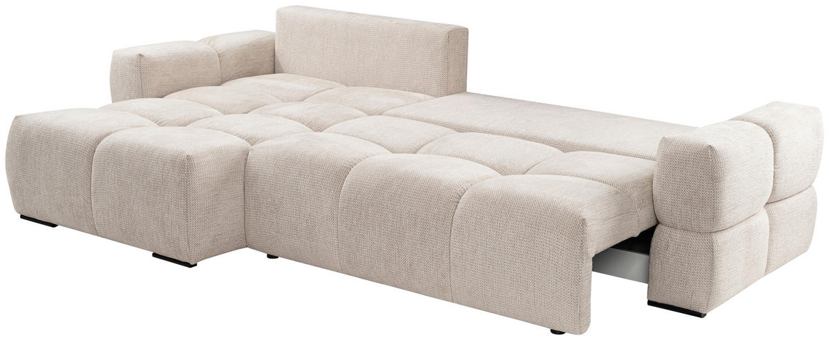ECKSOFA Kaschmir  - Kaschmir/Schwarz, Design, Textil/Metall (173/299cm) - Stylife