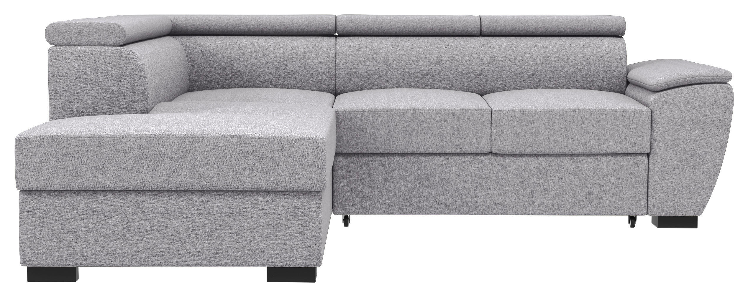 ECKSOFA Grau Flachgewebe  - Schwarz/Grau, KONVENTIONELL, Kunststoff/Textil (220/266cm) - Carryhome