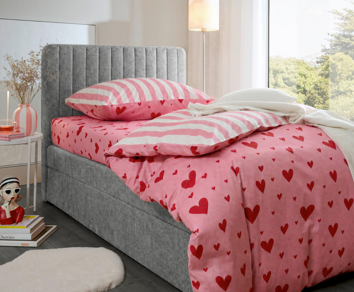 WENDEBETTWÄSCHE 3-teilig Renforcé 140/200 cm  - Rosa, Trend, Textil (140/200cm) - Esposa