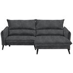 ECKSOFA in Velours Anthrazit  238/170 cm  - Anthrazit/Schwarz, Design, Holz/Textil (238/170cm) - Carryhome