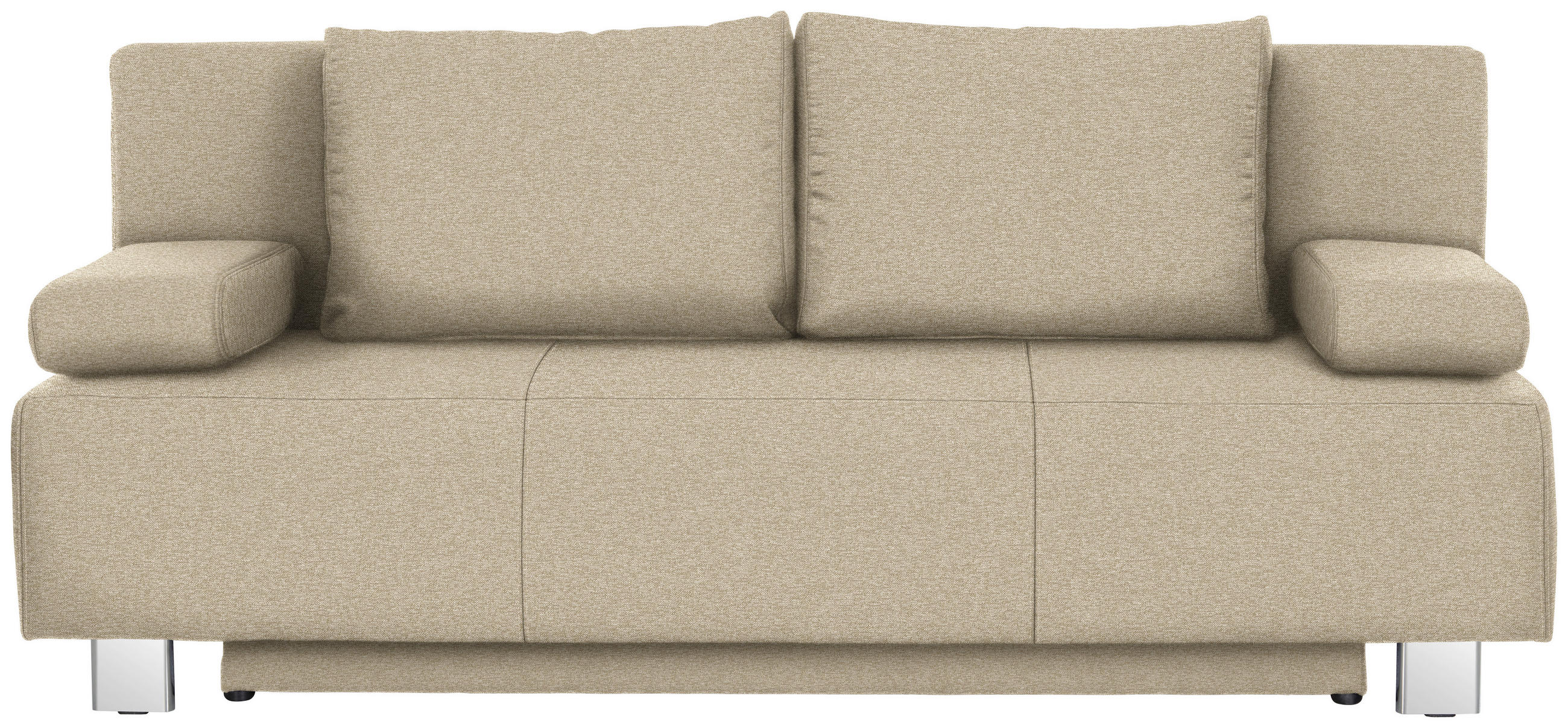 SCHLAFSOFA in Webstoff Beige  - Chromfarben/Beige, Design, Textil/Metall (197/88/89cm) - Xora