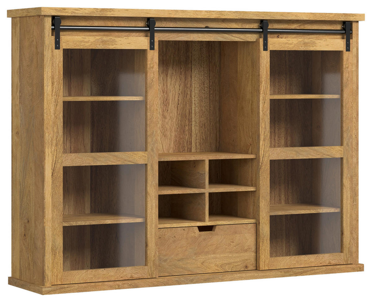 BUFFET 158/201/45 cm   - Honig, Konventionell, Glas/Holz (158/201/45cm) - MID.YOU
