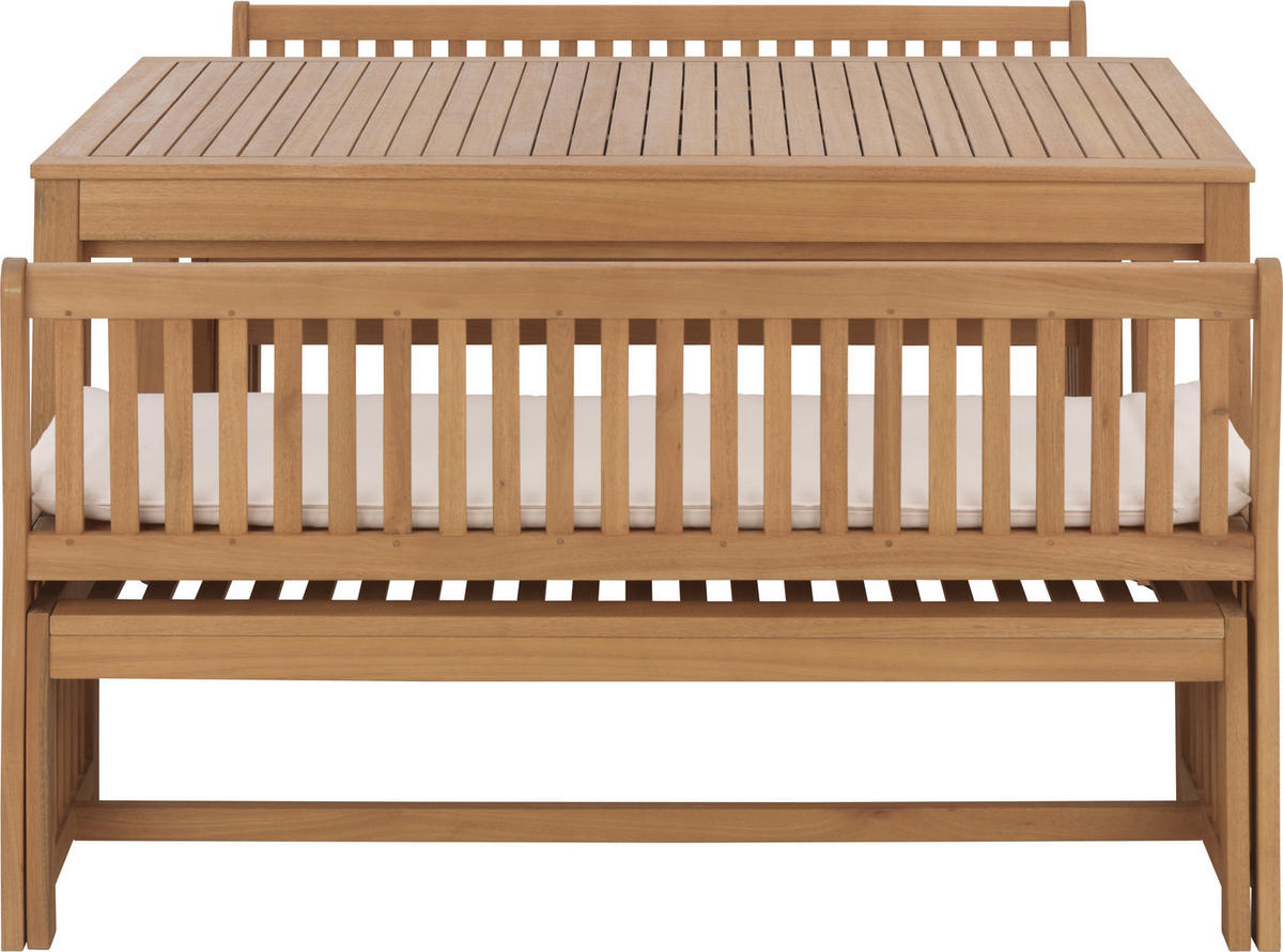 GARTENSET 10-teilig  - Naturfarben/Weiß, LIFESTYLE, Holz/Textil - Ambia Garden