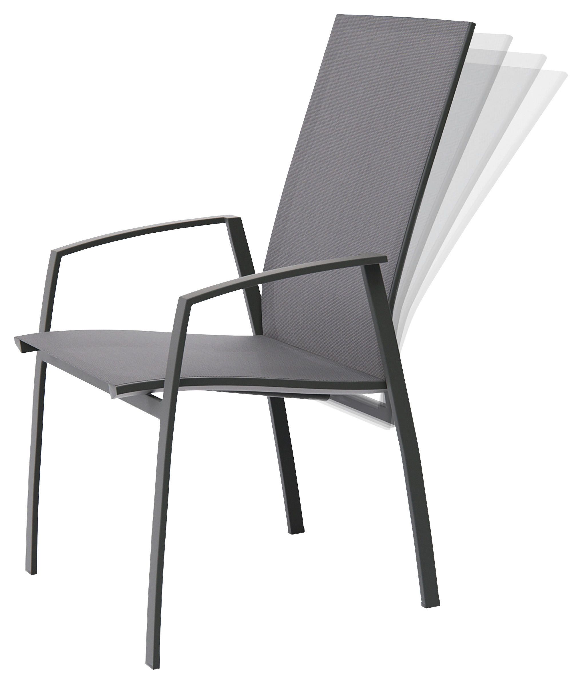 STAPELSESSEL in Metall, Textil Anthrazit, Schwarz  - Anthrazit/Schwarz, Design, Textil/Metall (57/112/68cm)