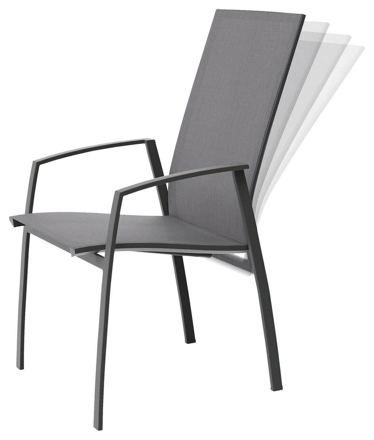 STAPELSESSEL in Metall, Textil Anthrazit, Schwarz  - Anthrazit/Schwarz, Design, Textil/Metall (57/112/68cm)