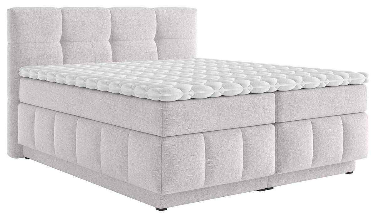 BOXSPRINGBETT 180/200 cm  in Beige  - Beige/Schwarz, KONVENTIONELL, Kunststoff/Textil (180/200cm) - Carryhome