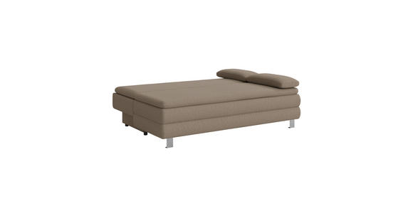 BOXSPRINGSOFA in Flachgewebe Taupe  - Taupe/Silberfarben, Design, Textil/Metall (202/96/105cm) - Carryhome