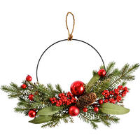TÜRKRANZ 45/30/6 cm  - Rot/Grün, LIFESTYLE, Naturmaterialien/Kunststoff (45/30/6cm) - X-Mas