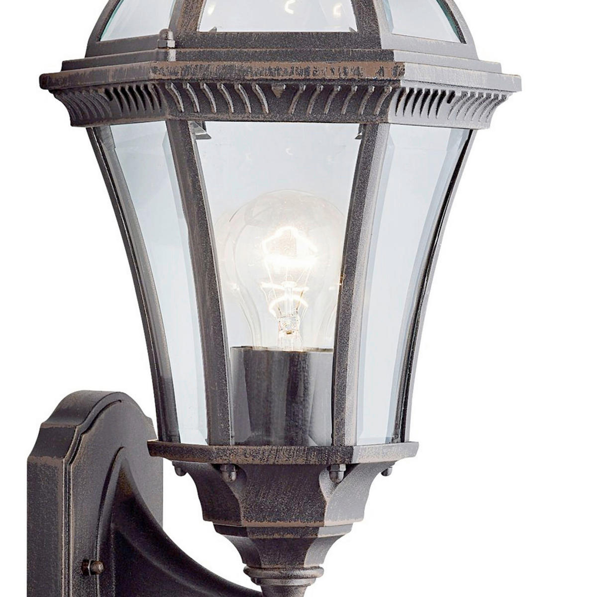 AUSSENWANDLEUCHTE Capri 20/22/41 cm  - Rostfarben/Hellgrau, Design, Glas/Kunststoff (20/22/41cm)