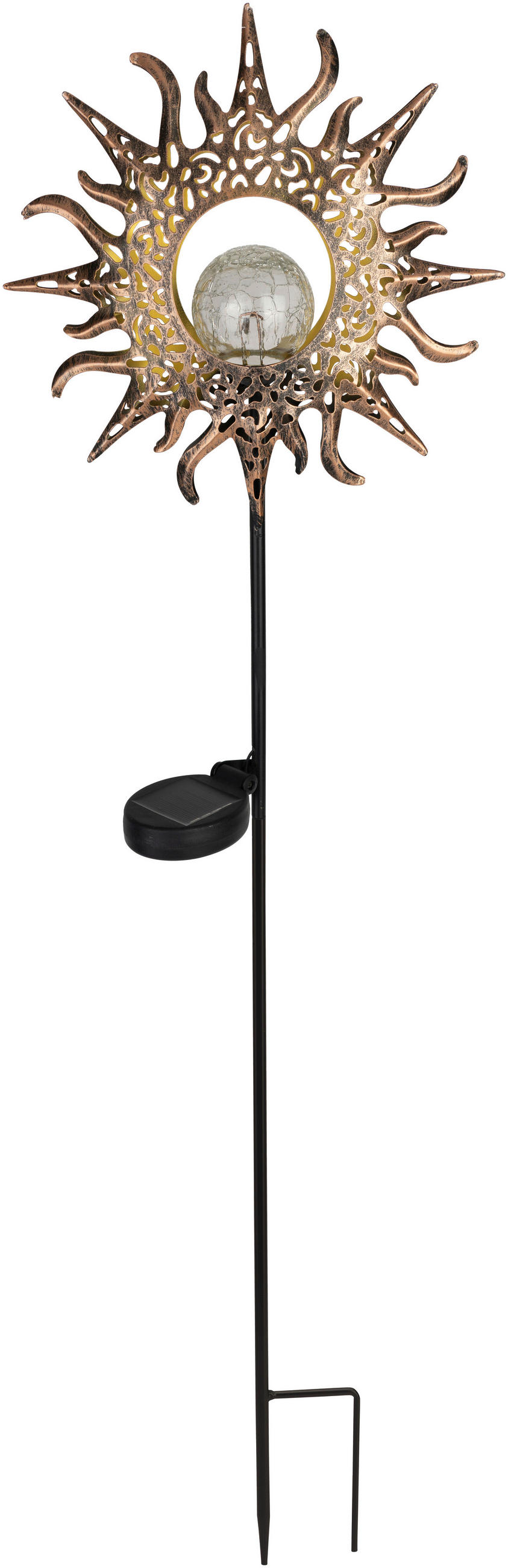 SOLÁRNE SVIETIDLO, 24,2/81,5 cm - čierna/bronzová, Basics, kov/plast (24,2/81,5cm) - Ambia Garden
