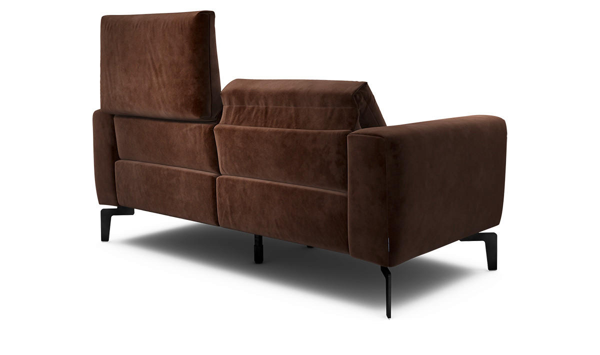 2-SITZER-SOFA Samt Braun  - Schwarz/Braun, Design, Textil/Metall (180/86/86-94cm) - SENSOO
