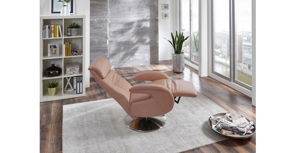 RELAXSESSEL in Leder Cappuccino - Cappuccino, KONVENTIONELL, Leder/Metall (70/114/80cm) - Cantus