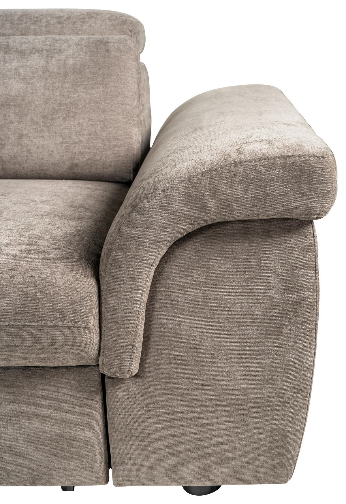 ECKSOFA Taupe Flachgewebe  - Taupe/Schwarz, KONVENTIONELL, Kunststoff/Textil (235/280cm) - Carryhome