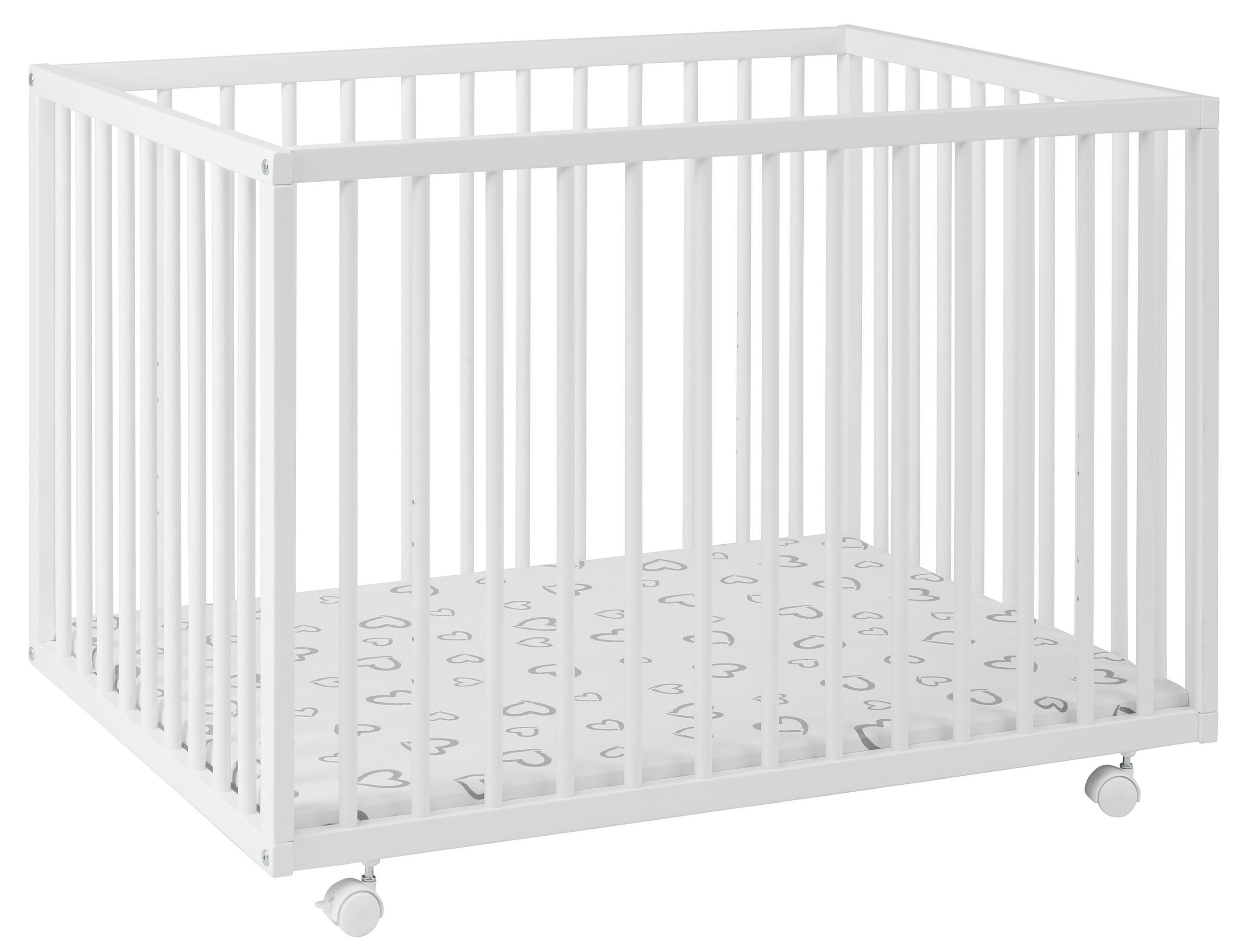 DĚTSKÁ OHRÁDKA, 100/75/68 cm - bílá, Basics, dřevo/plast (100/75/68cm) - My Baby Lou