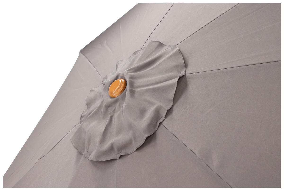 SONNENSCHIRM 300 cm  - Grau, KONVENTIONELL, Holz/Textil (300/244cm) - Gardenson