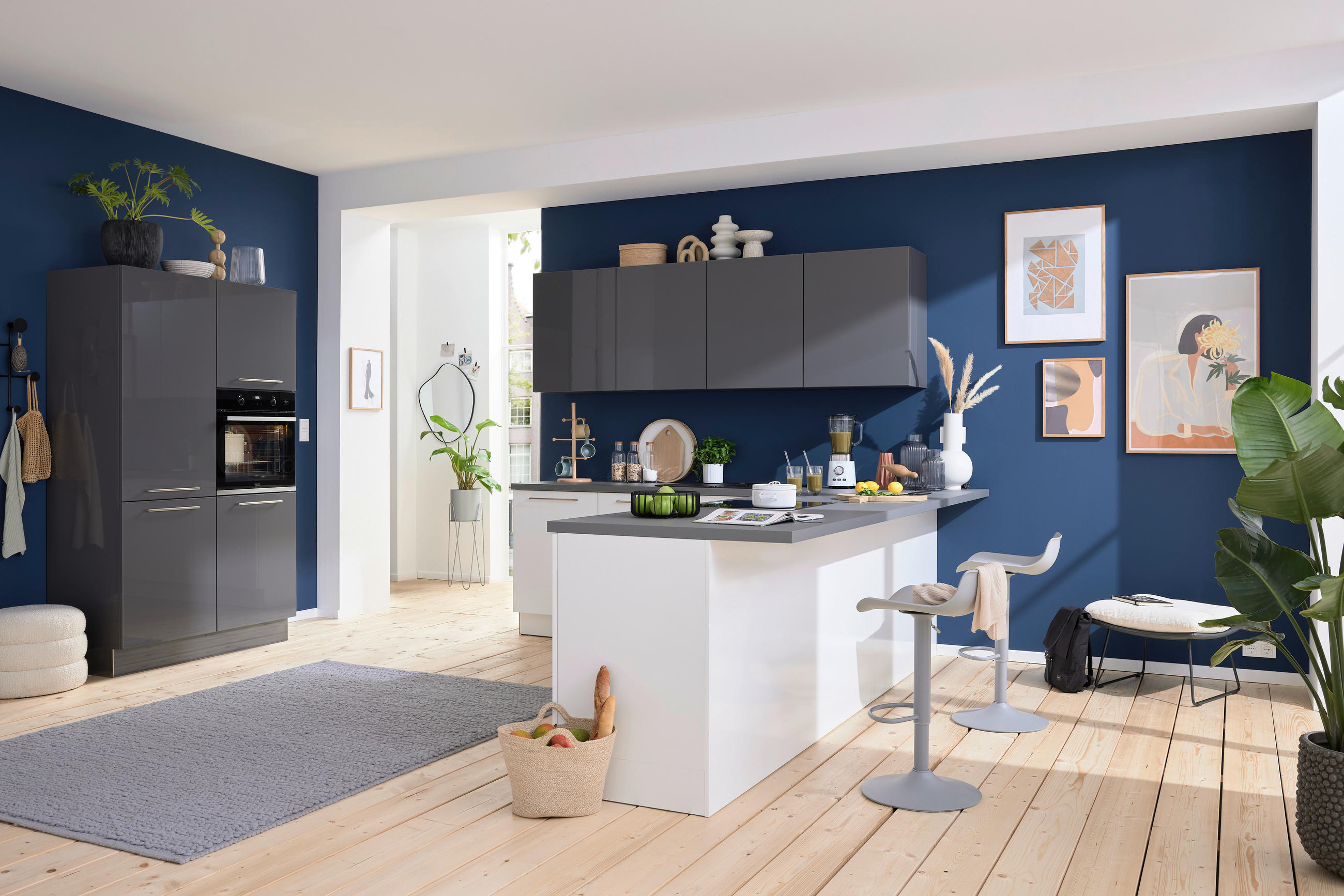 INBYGGNADSKÖK   - vit/grå, Design, trämaterial - Nolte Küchen