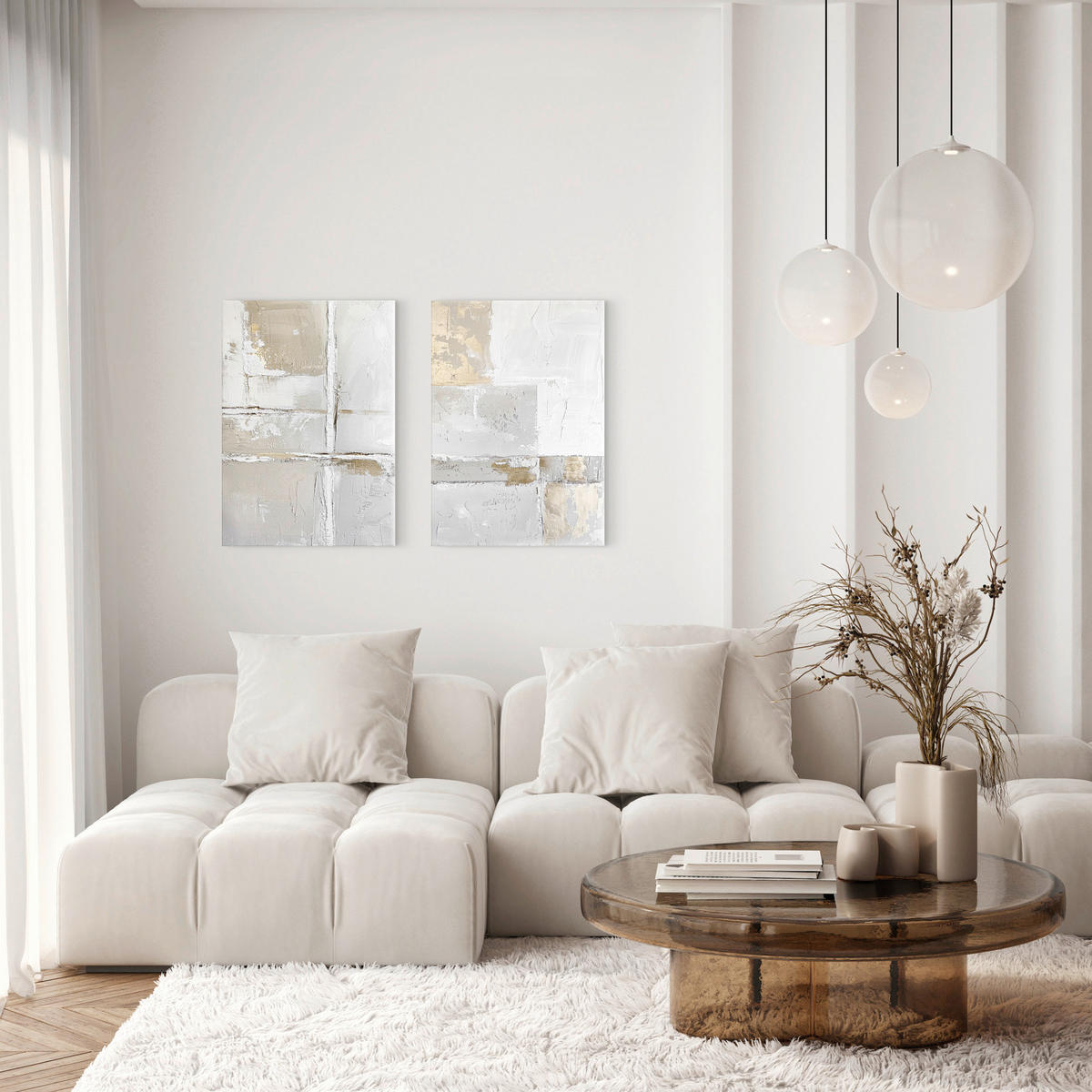 BILDERSET - Multicolor, Basics, Holz/Textil (50/70cm)