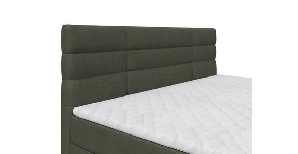 BOXBETT 160/200 cm  in Dunkelgrün  - Dunkelgrün/Schwarz, KONVENTIONELL, Holz/Kunststoff (160/200cm) - Carryhome