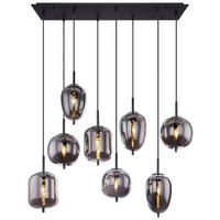 HÄNGELEUCHTE 94/34/120 cm    - Schwarz, Basics, Glas/Metall (94/34/120cm) - Globo