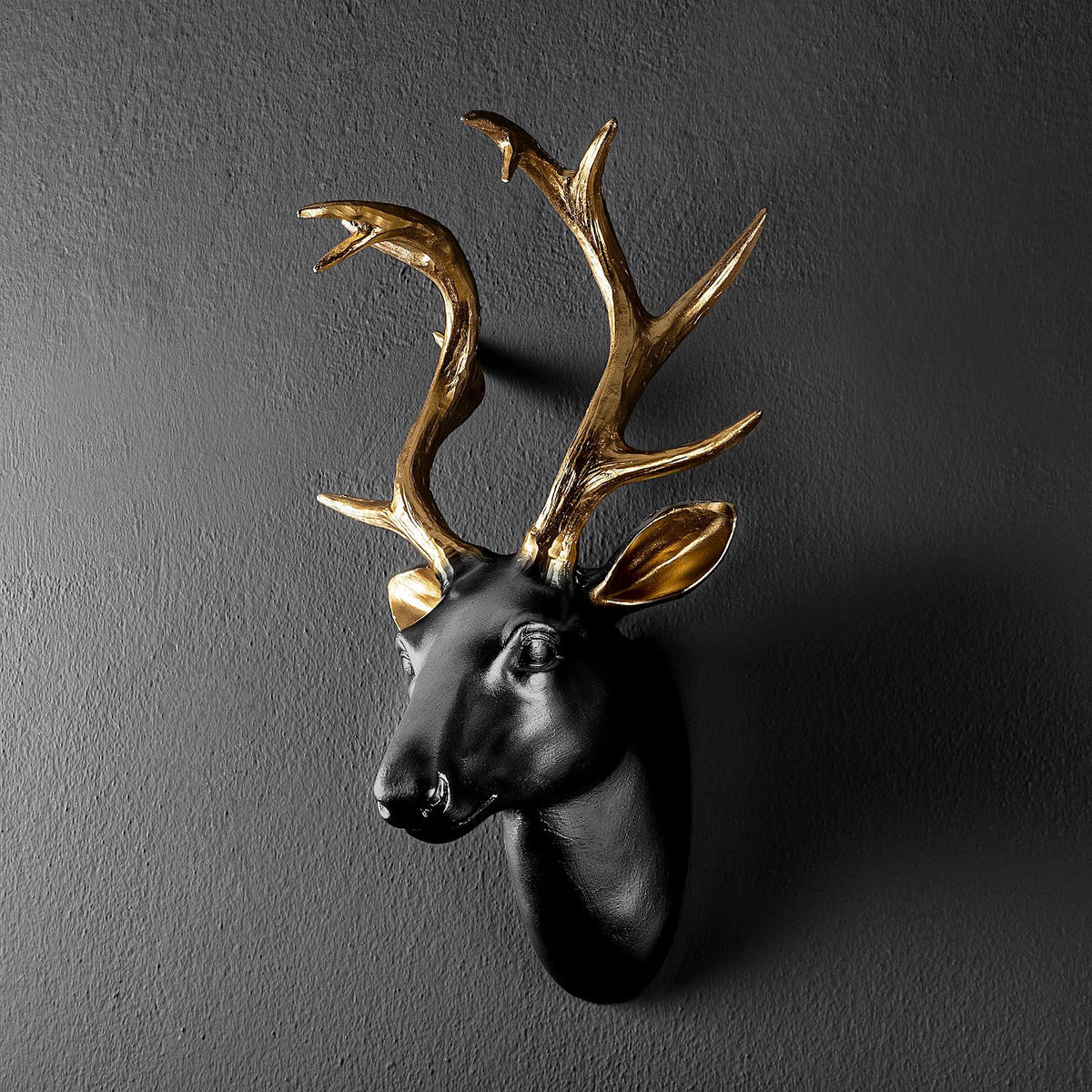 WANDDEKO Kunststoff  - Goldfarben/Schwarz, Basics, Kunststoff (26/38/17cm) - X-Mas