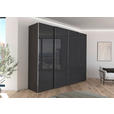 SCHWEBETÜRENSCHRANK 271/235/68 cm 4-türig Graphitfarben, Schwarz  - Chromfarben/Graphitfarben, Design, Glas/Holzwerkstoff (271/235/68cm) - Novel