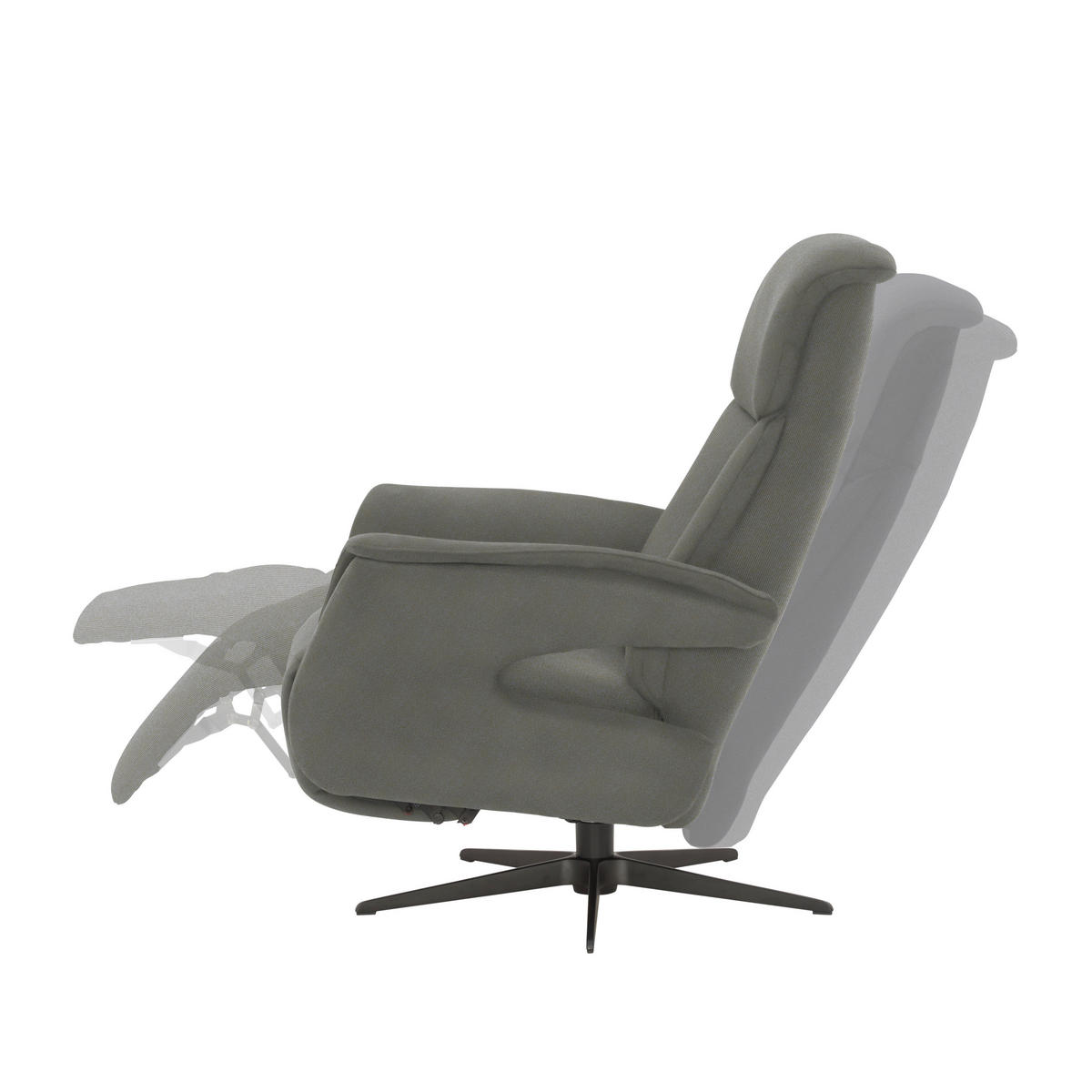 RELAXSESSEL in Textil Grau  - Schwarz/Grau, Design, Textil/Metall (78/101/88cm) - Welnova