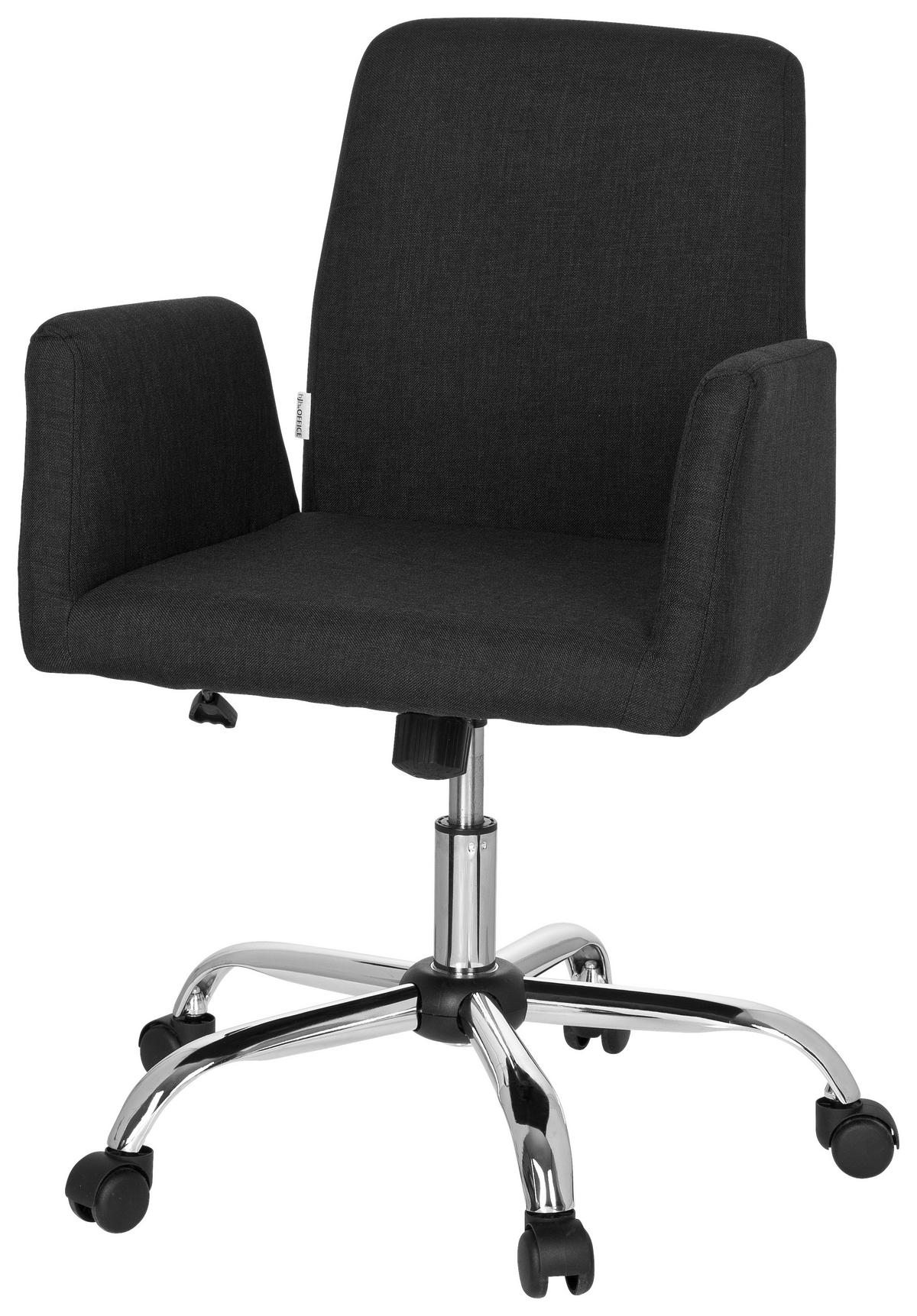 SNURRSTOL  i flatväv svart  - kromfärg/svart, Modern, metall/textil (54/95/44cm) - MID.YOU