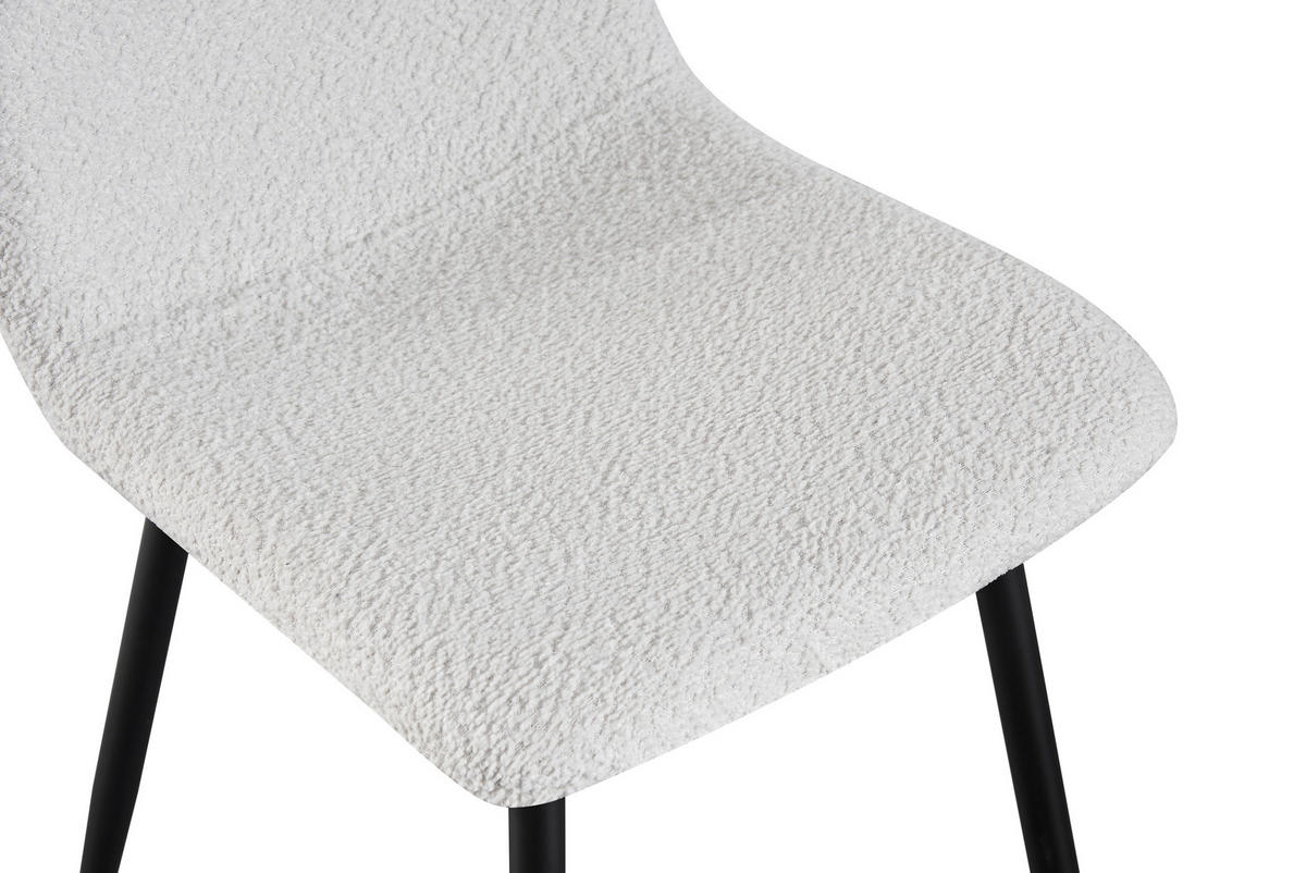 STUHL  in Eisen Bouclé Holz, Metall, Textil  - Schwarz/Weiß, MODERN, Holz/Textil (43/86/54,5cm) - MID.YOU