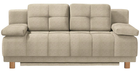 BOXSPRINGSOFA in Webstoff Beige  - Eichefarben/Beige, MODERN, Holz/Textil (202/92/104cm) - Novel