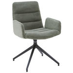 ARMLEHNSTUHL  Lederauswahl, Stoffauswahl, Sitzfläche 180° drehbar Cord  Graugrün  - Schwarz/Graugrün, Design, Textil/Metall (61/88/66cm) - Dieter Knoll