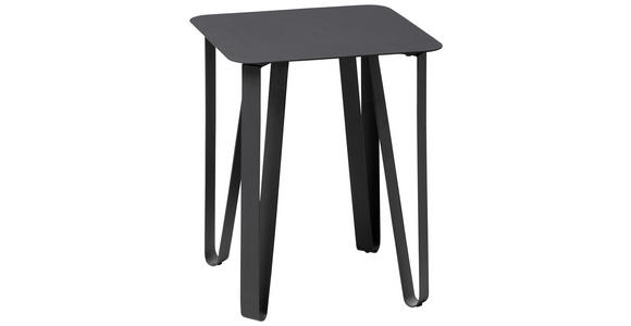 BEISTELLTISCH quadratisch Schwarz  - Schwarz, Design, Metall (40/40/50cm) - Xora